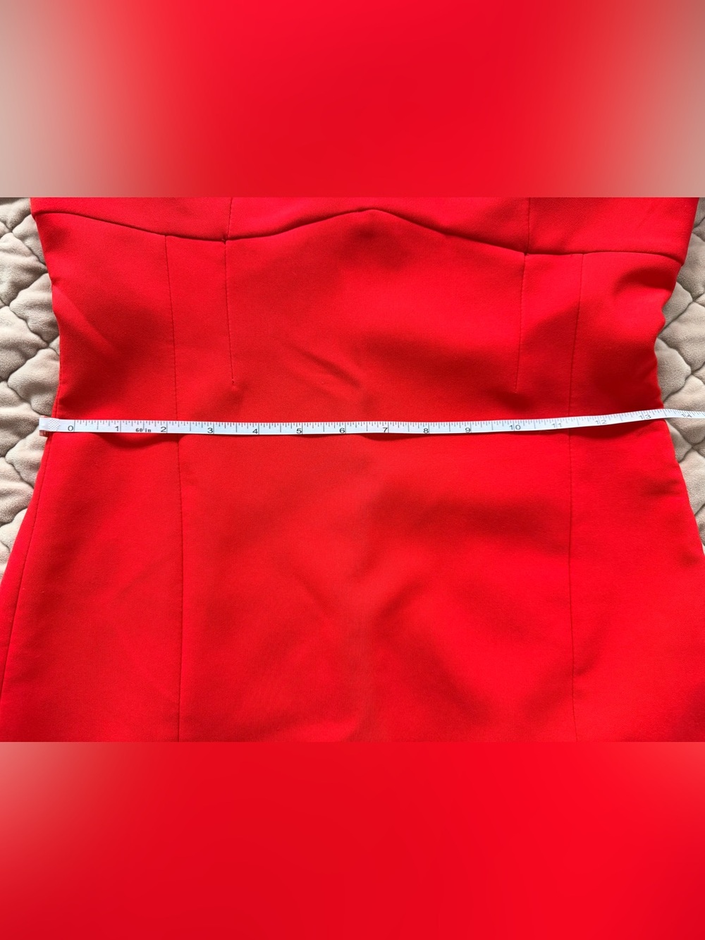 Zara Strapless Red Midi Dress Sz Medium NWT - Picture 10 of 11